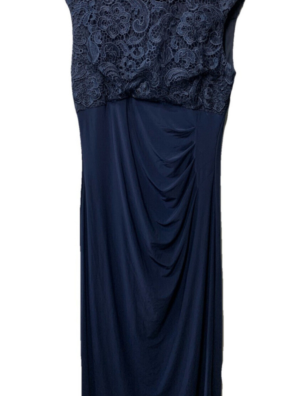 Alex Evenings Women's Long Cowl Back Mother of The Bride Dress Size 18 Navy
